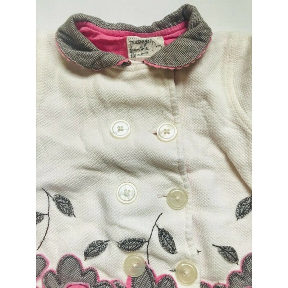 Girls Size 9M 6-9 Months Two Piece Message From The Heart Cream Jacket & Dress - Picture 4 of 9